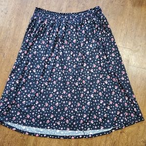 New W Tags White Birch Black Floral Plus Size Skirt Ruched Waistband Stretch 3XL